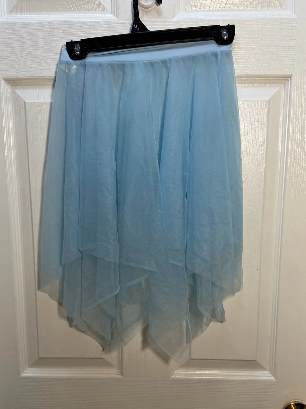 Body Wrappers Light Blue Asymmetrical Tulle Skirt